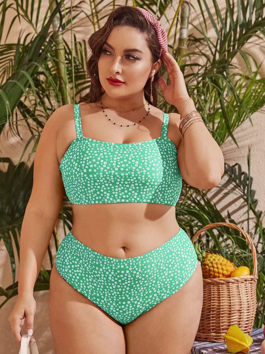 Damen Hochgeschnittener Bikini mit verspieltem Punktedesign R&B