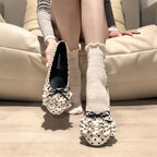 Damen Ballerinas mit verspieltem Rüschendesign und Punkten R&B