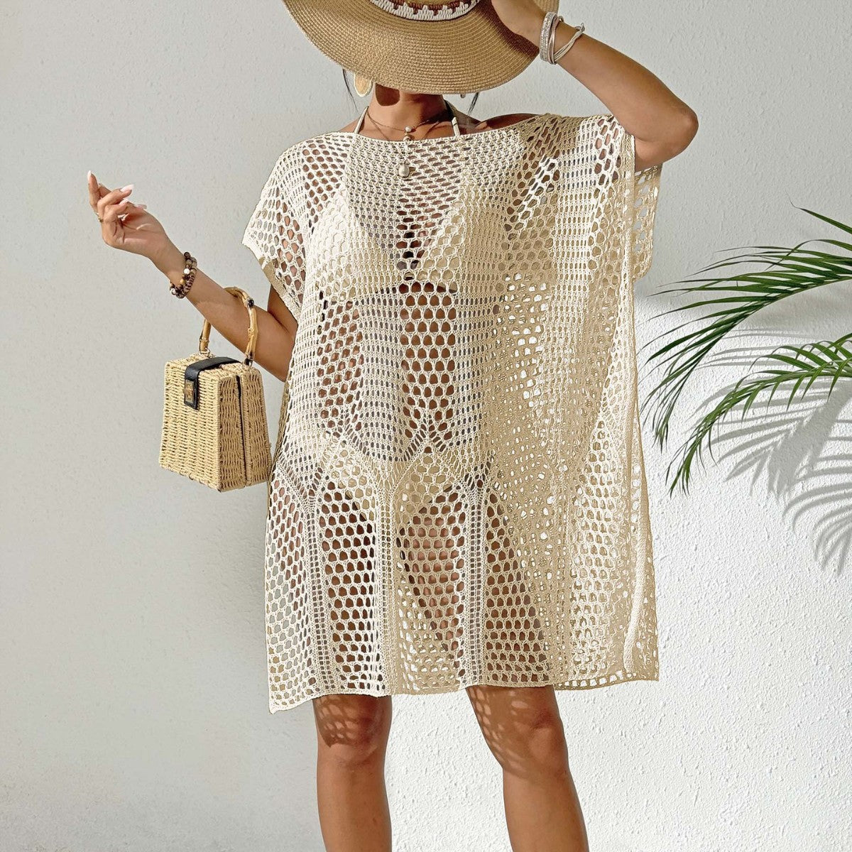 Damen eleganter häkel Strandüberwurf R&B