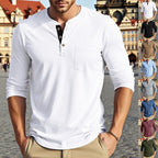 Herren Langarm-Hemd mit Knopfleiste und praktischer Brusttasche R&B