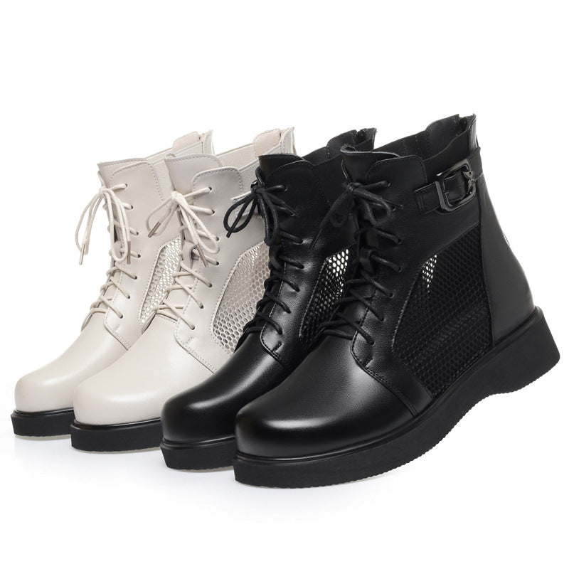 Damen Modische Schnürstiefeletten mit Netzdetail und komfortabler Sohle R&B