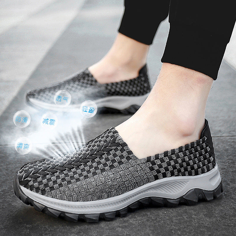 Unisex nan geflochtene elastische Slipper mit leichter dämpfender Sohle R&B