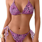 Damen Triangel-Bikini mit filigranem Paisley-Muster