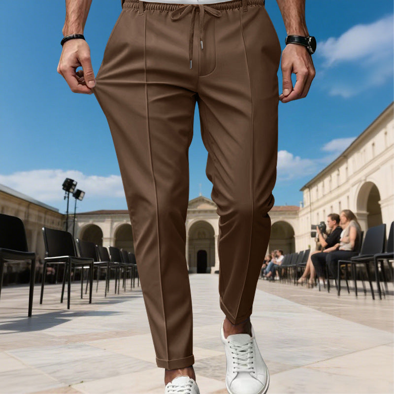 Herren moderne Chinohose mit bequemem elastischem Bund und praktischen Seitentaschen R&B