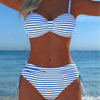 Damen Bikini-Set mit gepolstertem Balconette-Oberteil und hohem Taillenschnitt