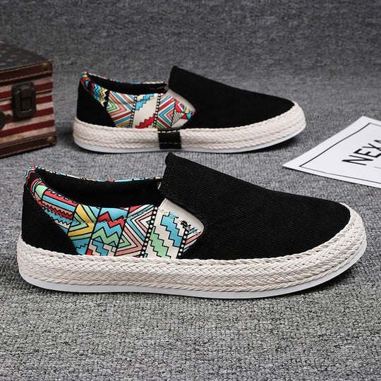 Damen Slip-On Espadrilles mit buntem Ethnodruck R&B