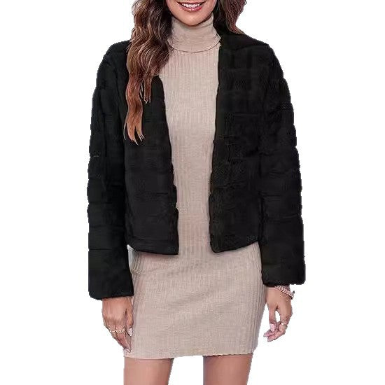 Damen Flauschige und modische Kurzjacke R&B
