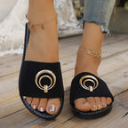Damen Offene Pantoletten mit elegantem Ring-Detail R&B