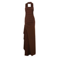 Damen Elegantes Wickelkleid mit hochgeschlossenem Design und kreativer Drapierung R&B
