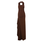 Damen Elegantes Wickelkleid mit hochgeschlossenem Design und kreativer Drapierung R&B