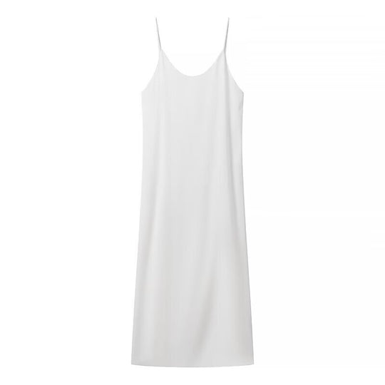 Damen Maxikleid mit seitlichem Schlitz und modernen Trägern R&B