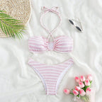 Damen Bandeau-Bikini mit verspieltem Schnitt und trendigen Bindändern