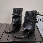 Damen dezente High-Top Sandalen mit dekorativen Schnallen R&B
