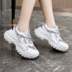 Damen bequeme und stylische Sneakers mit rutschfester Sohle und atmungsaktiver Mesh-Oberfläche R&B