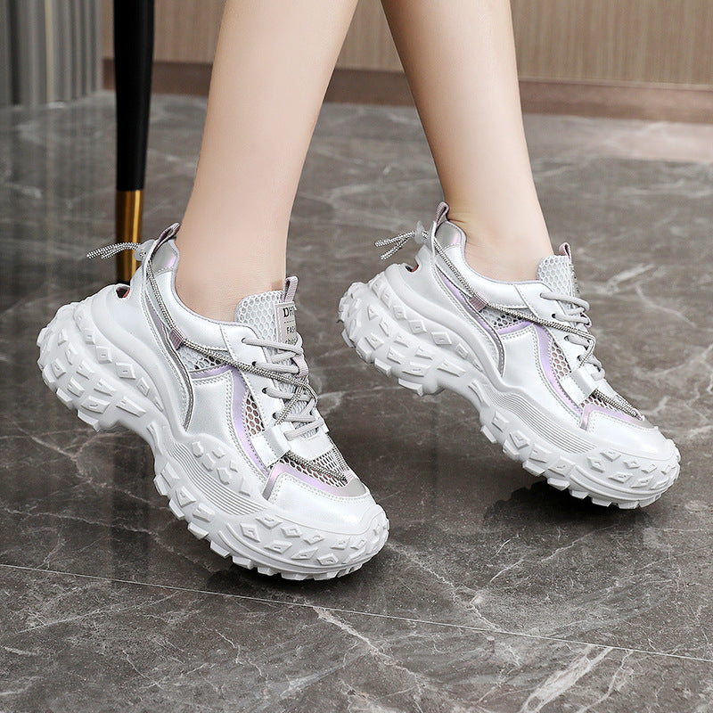 Damen bequeme und stylische Sneakers mit rutschfester Sohle und atmungsaktiver Mesh-Oberfläche R&B
