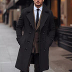 Herren doppelreihiger Wollmantel mit klassischem Schnitt und eleganten Details R&B