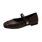 Damen Ballerinas mit elegantem Riemen und weicher Lederoberfläche R&B