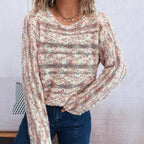 Damen Grobstrickpullover mit langen Ärmeln und lässigem Schnitt R&B