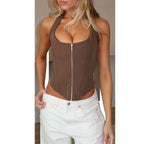 Damen Crop Top mit Reißverschluss R&B