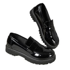 Damen Modische Loafers mit glänzender Oberflächenstruktur R&B