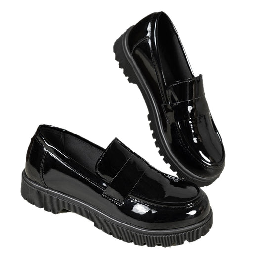 Damen Modische Loafers mit glänzender Oberflächenstruktur R&B