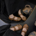 Damen Ballerinas mit modischen Schnallen und bequemer Innensohle R&B