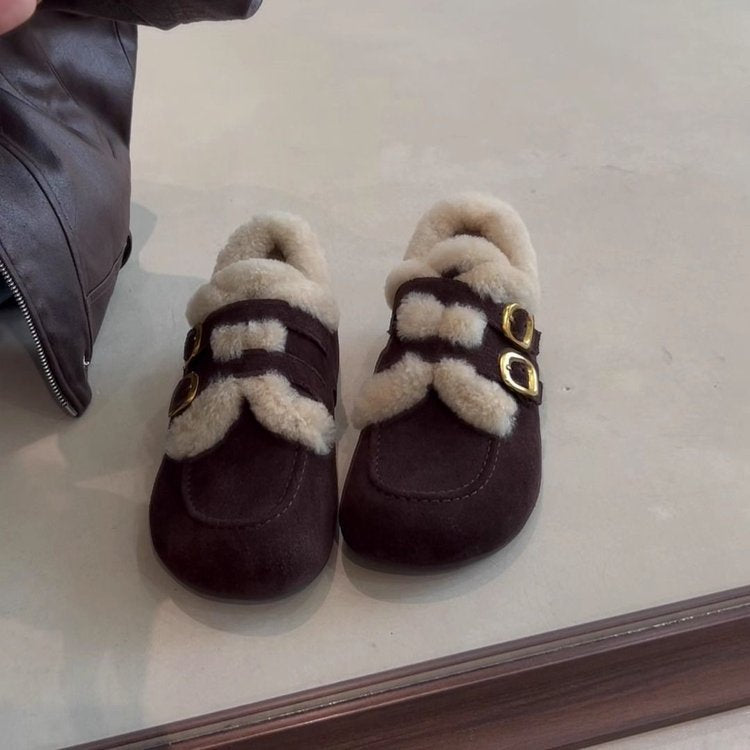 Damen Clogs mit kuscheligem Innenfutter und modischem Schnallenverschluss R&B