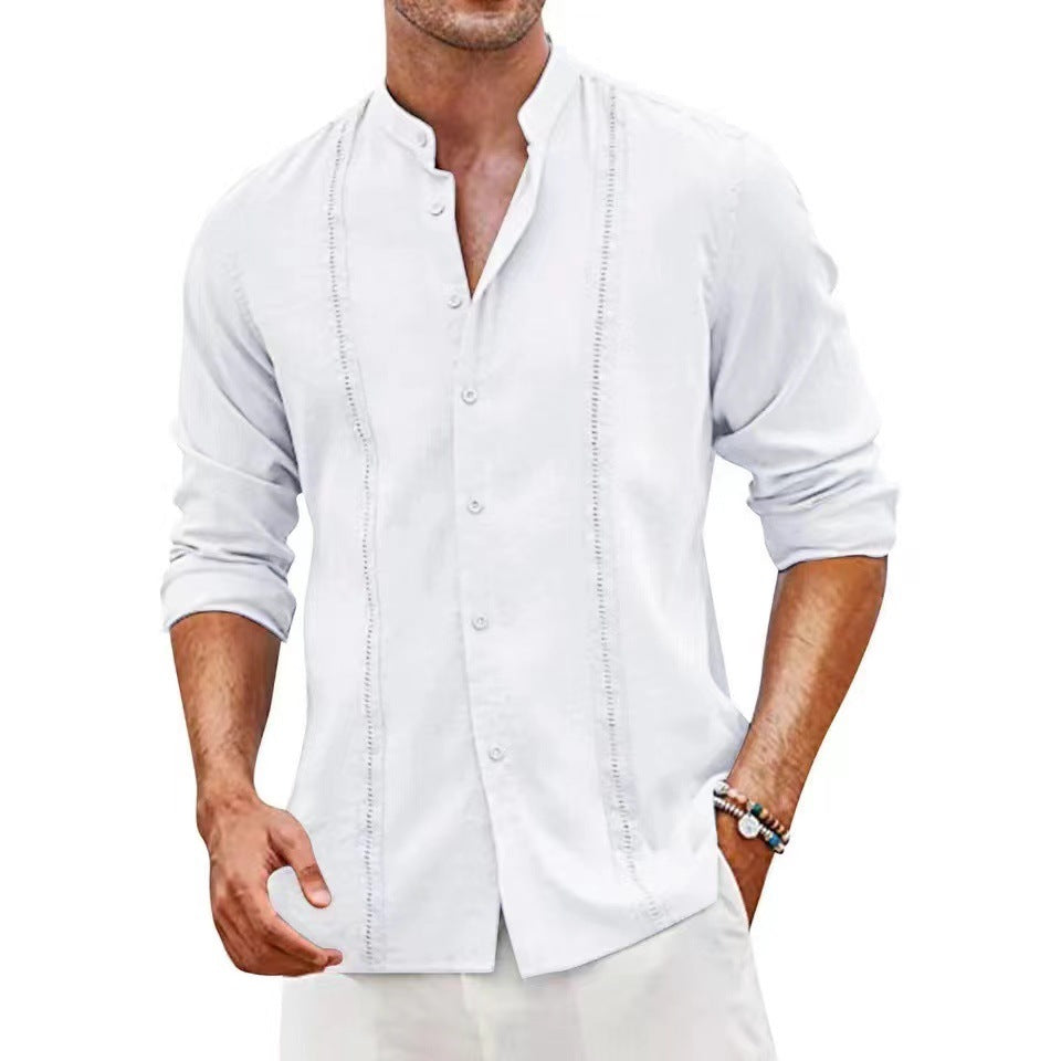 Herren lässige Leinenbluse R&B