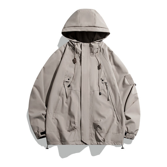 Damen lässige Outdoor-Jacke mit verstellbarem Kapuzensystem und funktionalen Taschen R&B