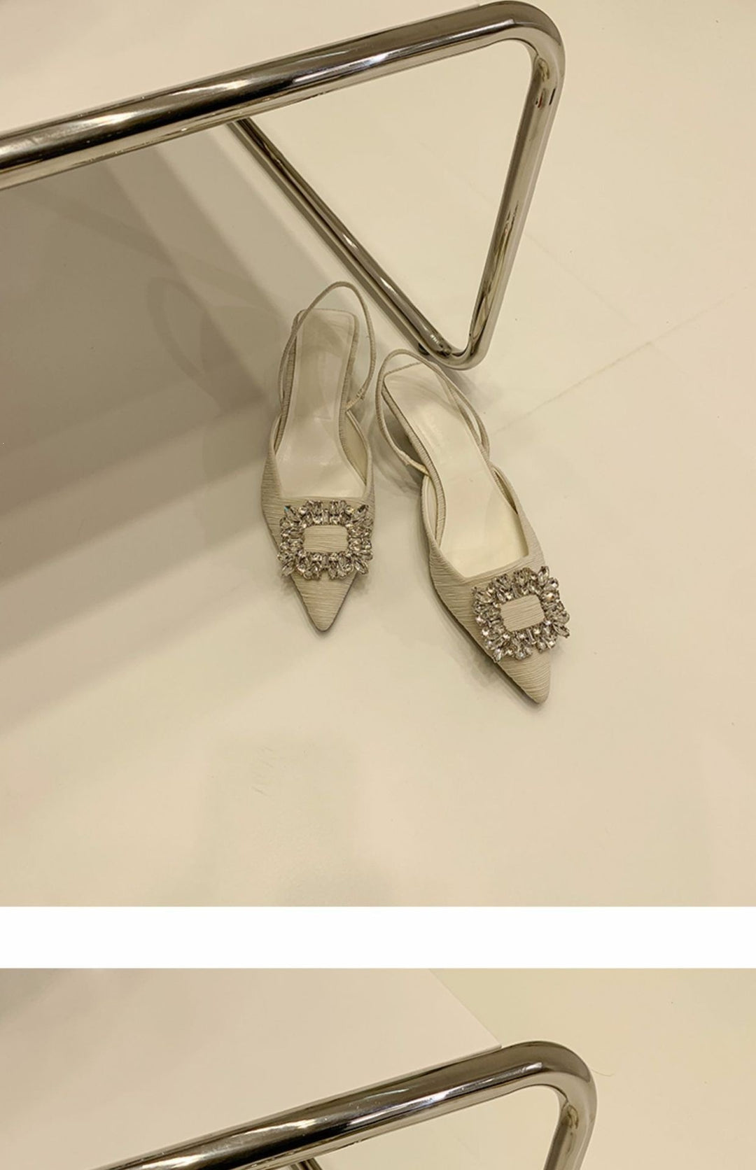 Damen Slingback-Pumps mit glänzenden Zierstein-Applikationen R&B
