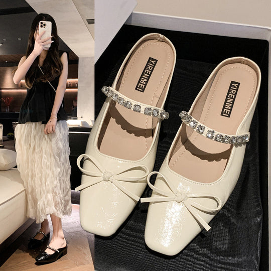 Damen elegante Schleifen-Pumps mit Kristall-Verzierung R&B