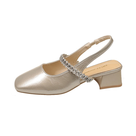 Damen elegante Slingback-Schuhe mit funkelnder Akzent-Riemchen R&B