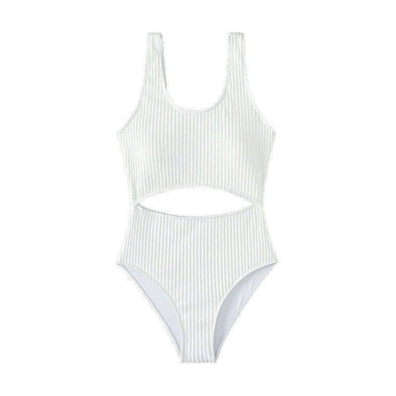 Damen Hochgeschnittener Cut-Out Einteiler Badeanzug R&B