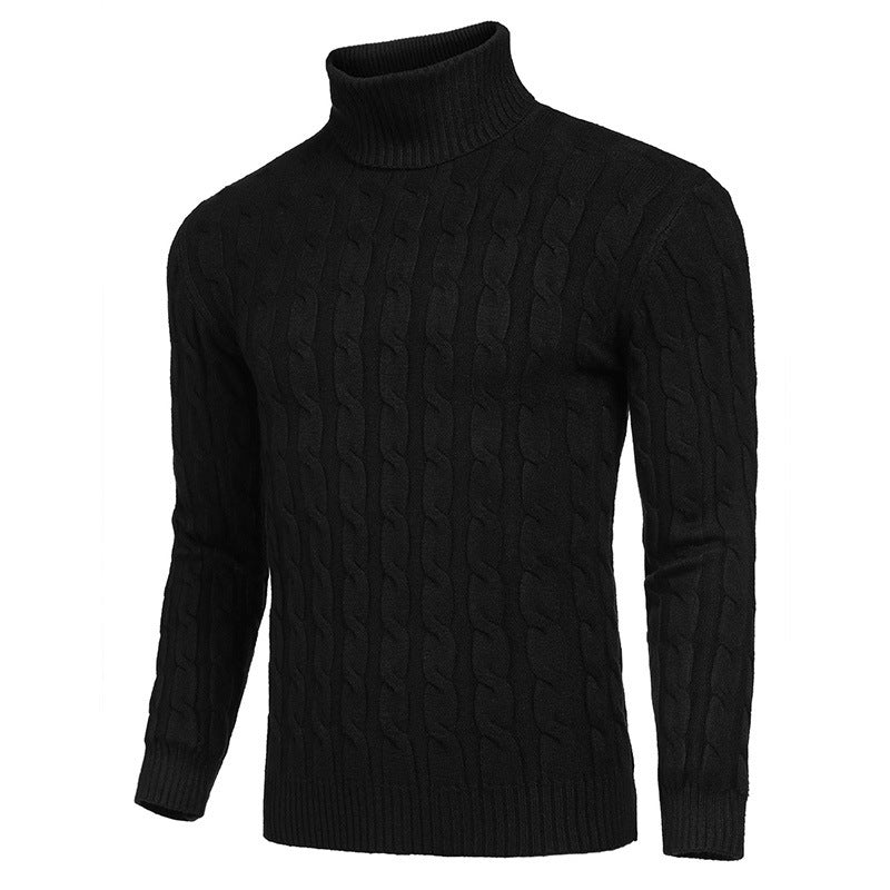 Herren modischer Rollkragenpullover mit Zopfmuster R&B
