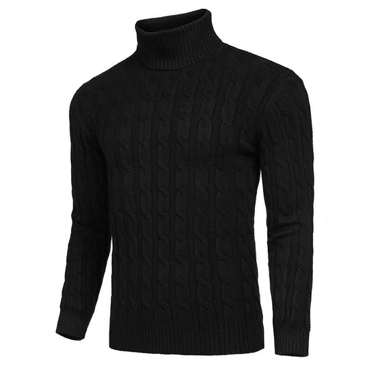 Herren modischer Rollkragenpullover mit Zopfmuster R&B