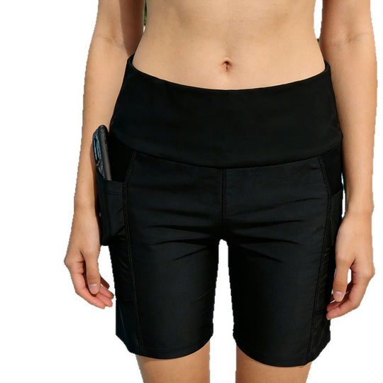 Damen Sportliche Shorts mit hohen Bund und Taschen R&B