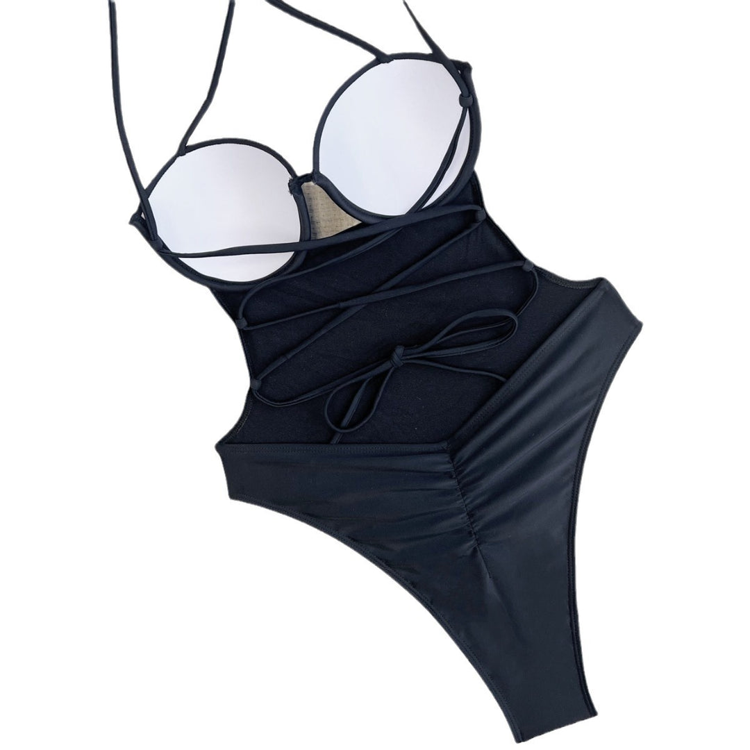 Damen Eleganter Einteiler Badeanzug mit verstellbaren Trägern R&B
