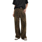 Damen Weit geschnittene Leoprint-Hose mit flexiblem Bund und modischem Design R&B
