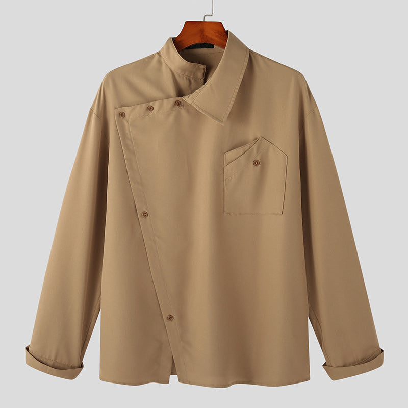 Herren Kochjacke mit modernem Stehkragen und praktischer Brusttasche R&B