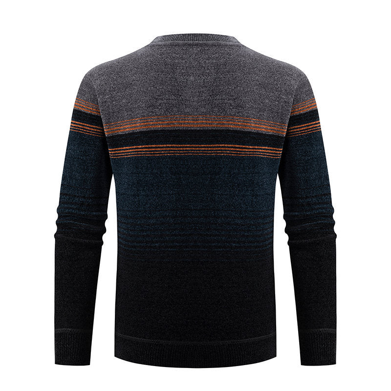 Herren modischer Pullover mit einzigartigem Strukturdesign und mehrfarbigem Muster