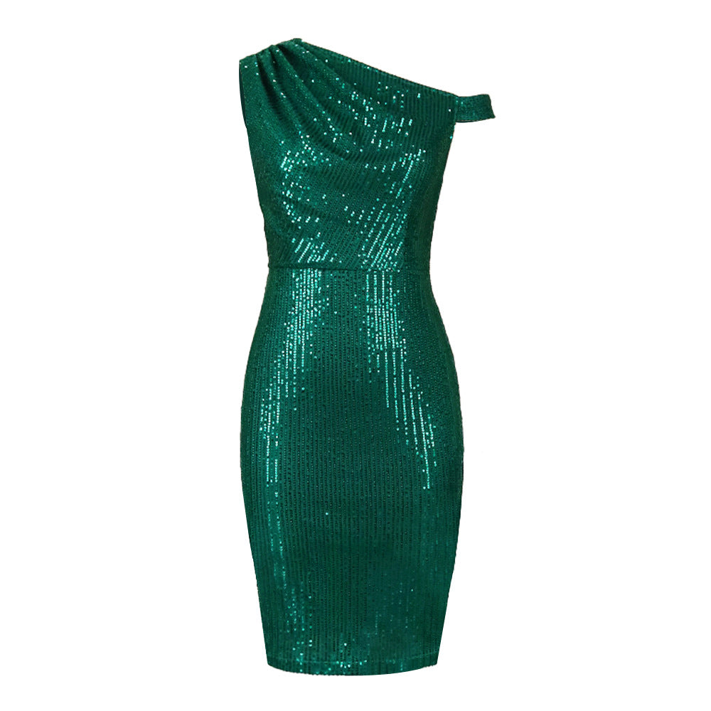 Damen Cocktailkleid mit asymmetrischem Design und elegantem Schimmer R&B