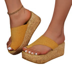 Damen Wedge-Pantoletten mit offenem Zehenbereich und rutschfester Korksohle R&B