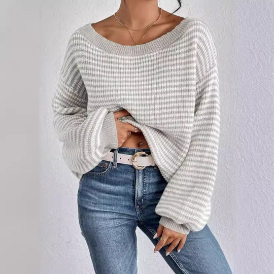 Damen Off-Shoulder Strickpullover R&B