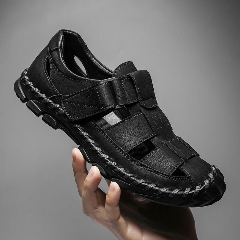 Herren Komfortable Leder-Sandalen mit atmungsaktivem Design und verstellbarem Riemensystem R&B