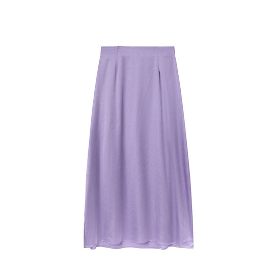 Damen Bodenlanger Satin Maxi-Rock R&B