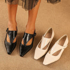 Damen elegante Peeptoe-Ballerinas mit modischem Riemen und komfortablem Absatz R&B