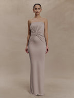 Damen Elegantes Minimalistisches Abendkleid mit Raffungen