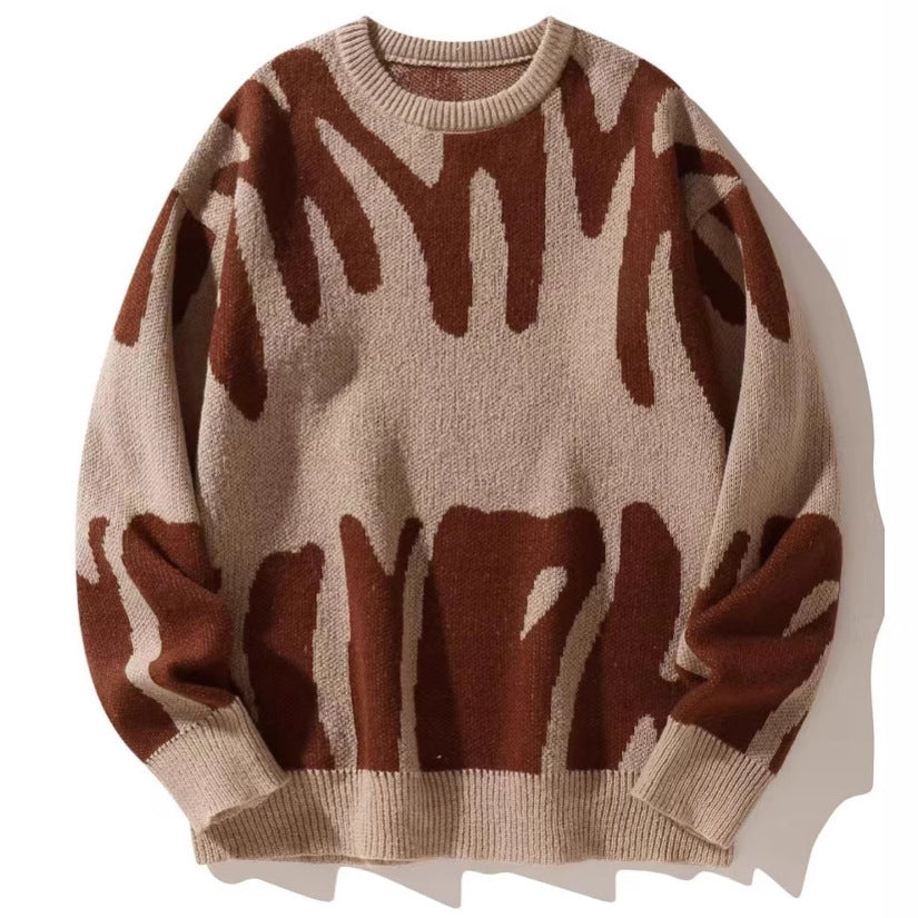 Damen Oversized Pullover mit aufregendem Muster R&B