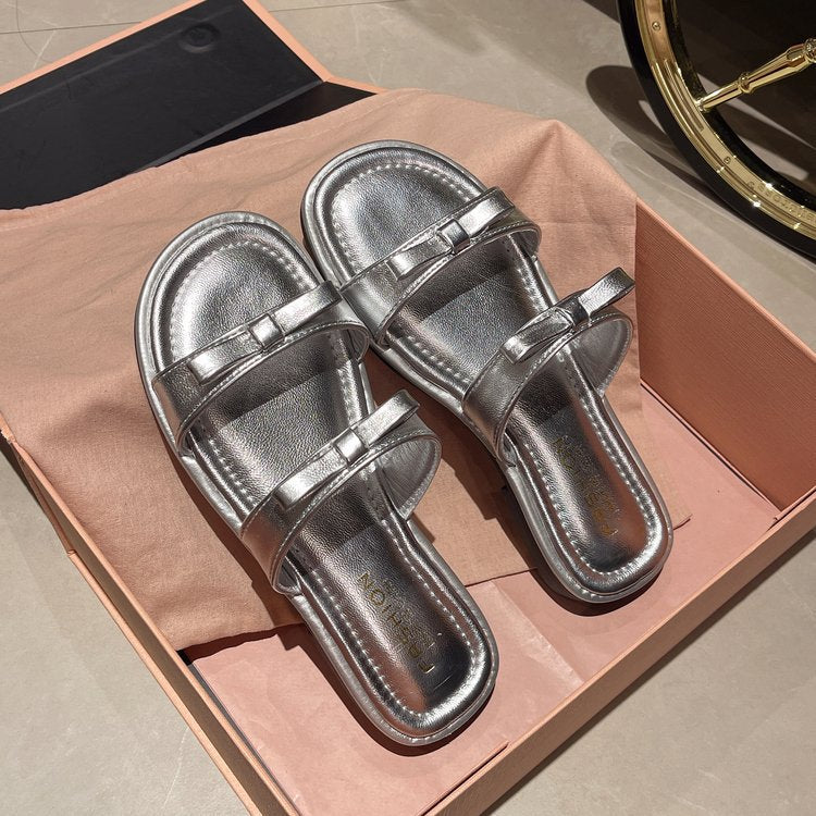 Damen glamouröse Riemchensandalen mit zierlicher Schleifenverzierung R&B
