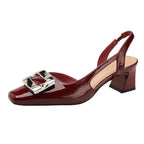 Damen Slingback-Pumps mit modischem Blockabsatz